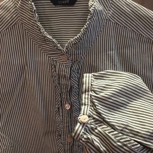 J Crew subtle ruffles button down